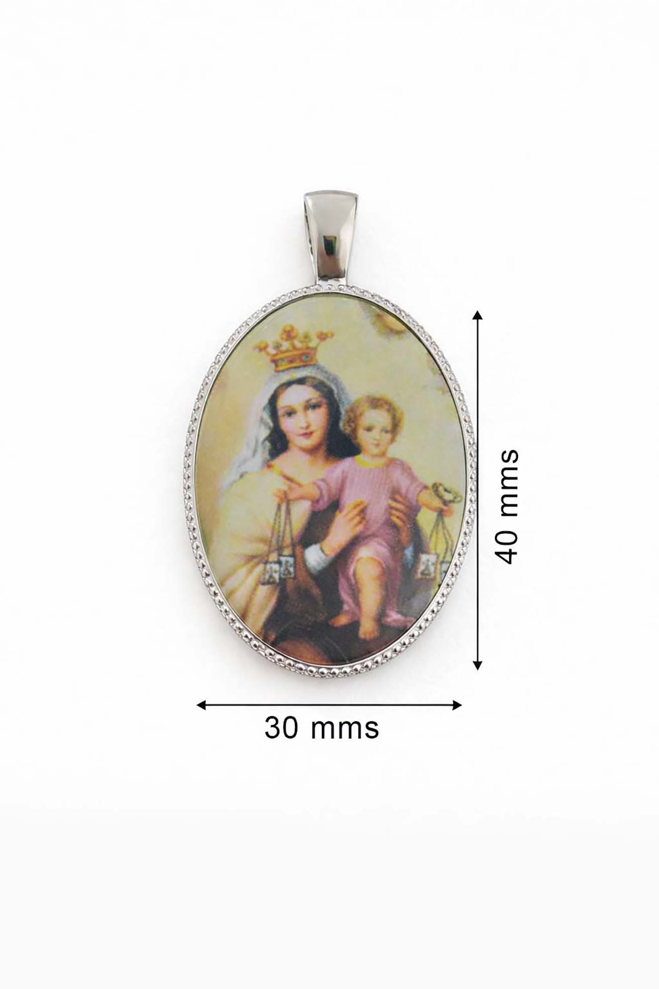 Medalla de La Virgen del Carmen en Plata de Ley, 30 x 40 mms. - Imagen 3