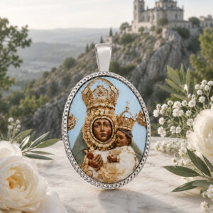 Genérico Medalla Oval Virgen de la Cabeza en Plata de Ley 24 x 18 mms.