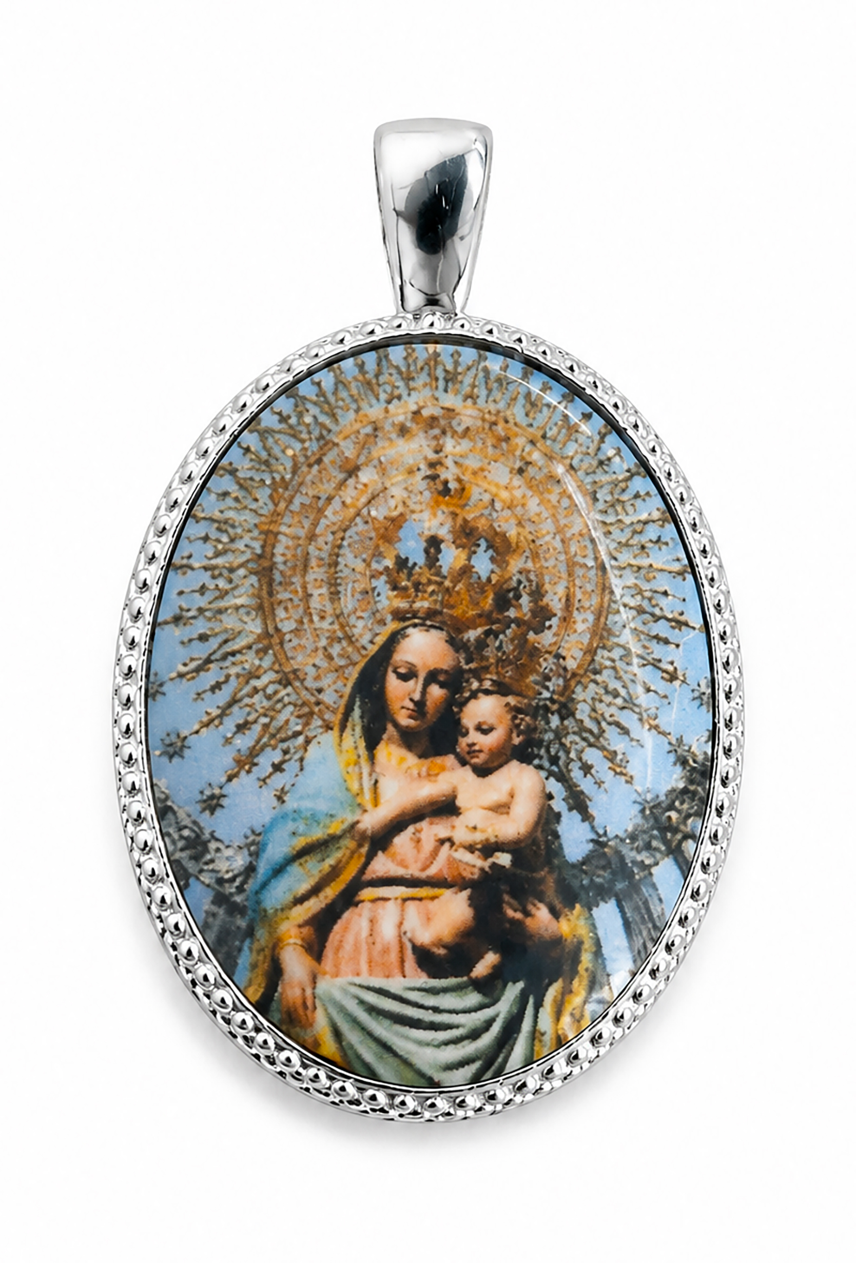 Medalla Oval de la Virgen del Pilar, Plata de Ley 24 x 18 mms. - Imagen 2