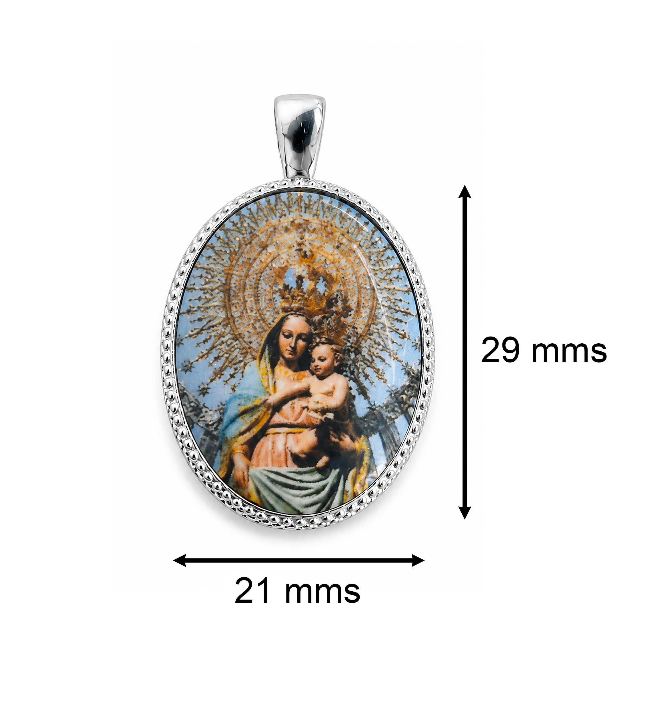 Medalla Oval Virgen del Pilar en Plata de Ley 29 x 21 mms. - Imagen 3
